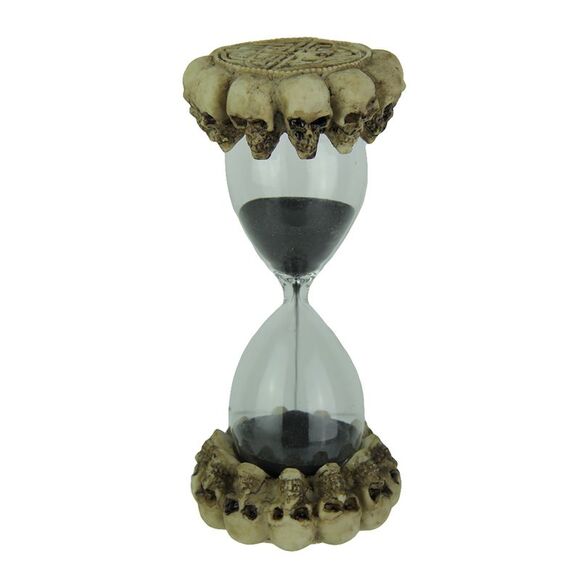 Gothic Celtic Skulls Hourglass Black Sand Timer - Picture 1 of 4